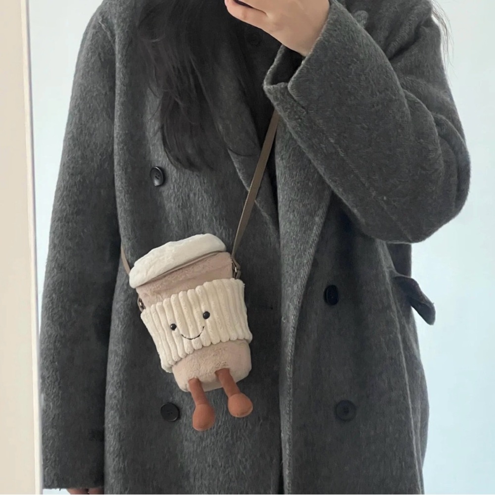 Jellycat Cream and Brown Coffee to go Cup Cross Body Bag - Picture 6 of 6